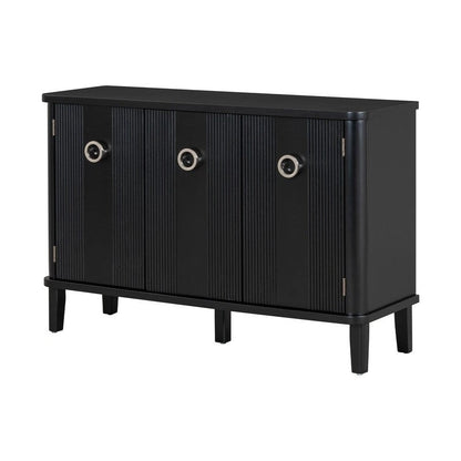 47.2W Solid Wood Cabinet with Three Doors - N/A