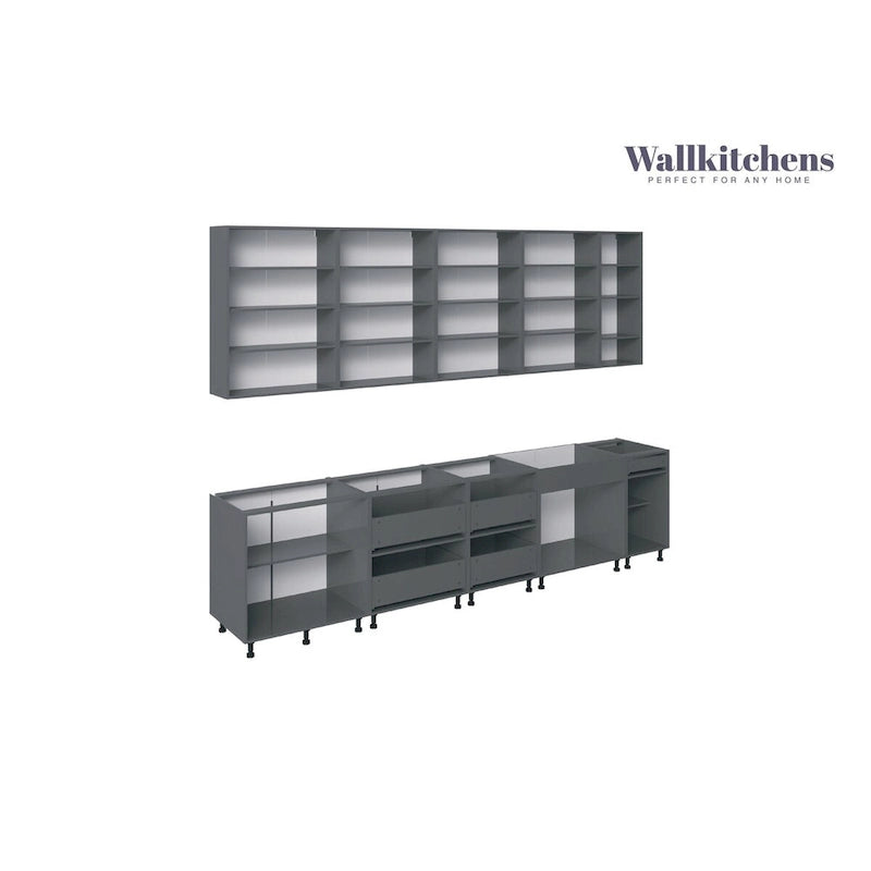 Kitchen Elite Epicure Collection Natural Teak & Black Color Base Size 11Ft Wide - 138x24