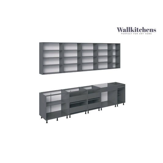 Kitchen Elite Epicure Collection Natural Teak & Black Color Base Size 11Ft Wide - 138x24