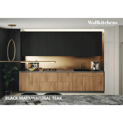 Kitchen Elite Epicure Collection Natural Teak & Black Color Base Size 11Ft Wide - 138x24