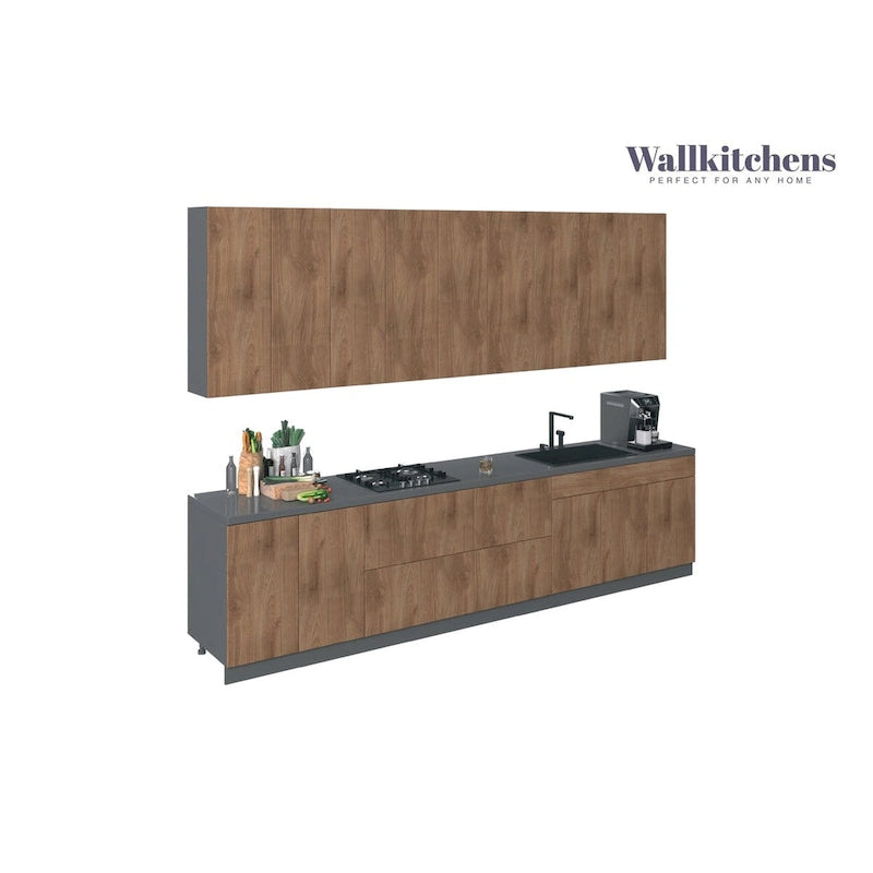 Kitchen Elite Epicure Collection Natural Teak & Black Color Base Size 11Ft Wide - 138x24