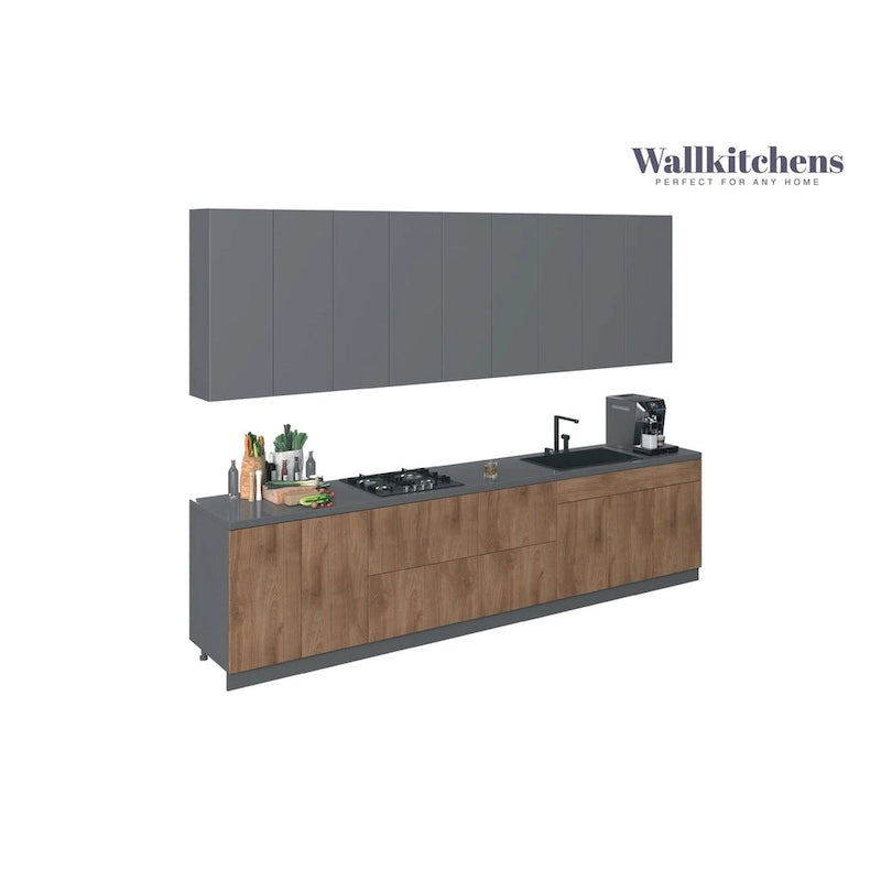 Kitchen Elite Epicure Collection Natural Teak & Black Color Base Size 11Ft Wide - 138x24