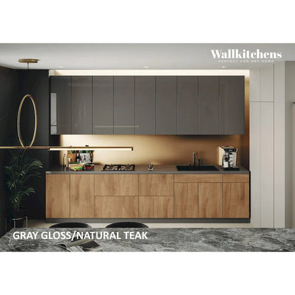 Kitchen Elite Epicure Collection Natural Teak & Black Color Base Size 11Ft Wide - 138x24