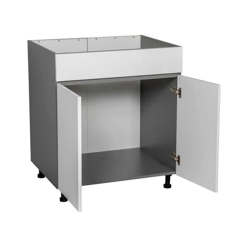 33 Sink Base Cabinets-High Double Door-Grey - 33 x 34 1/2 x 23 3/8