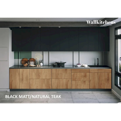 Kitchen Signature Collection Natural Teak & Black Color Base Size 13Ft Wide - 153x24