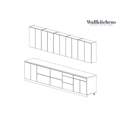 Kitchen Signature Collection Natural Teak & Black Color Base Size 13Ft Wide - 153x24