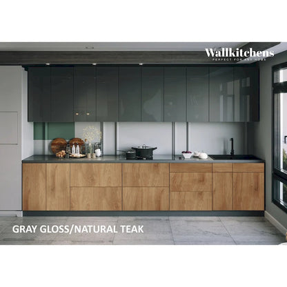 Kitchen Signature Collection Natural Teak & Black Color Base Size 13Ft Wide - 153x24