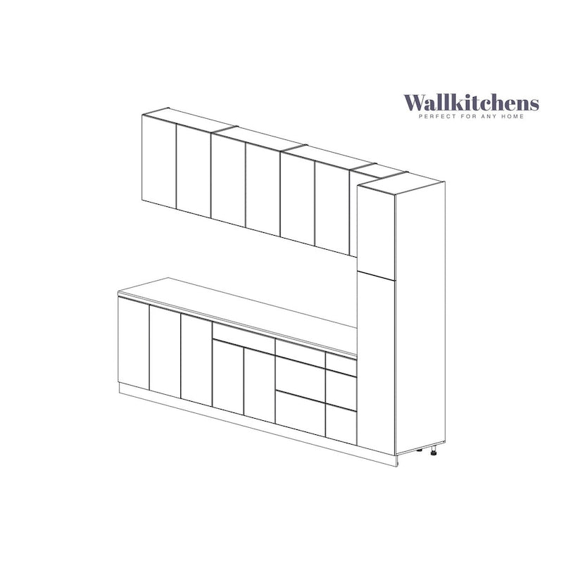 Kitchen Metropolitan Collection White Matte Color Base Size 11Ft Wide - 132x24