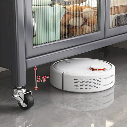 Open-Door Kitchen Shelving Floor-To-Ceiling Microwave Storage Cabinet