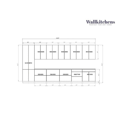 Kitchen Celestial Collection White Matte Color Base Size 15Ft Wide - 182x24