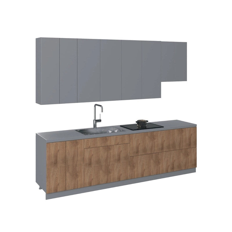 Kitchen Contemporary Collection Natural Teak Color Base Size 9.5Ft Wide - 114x24