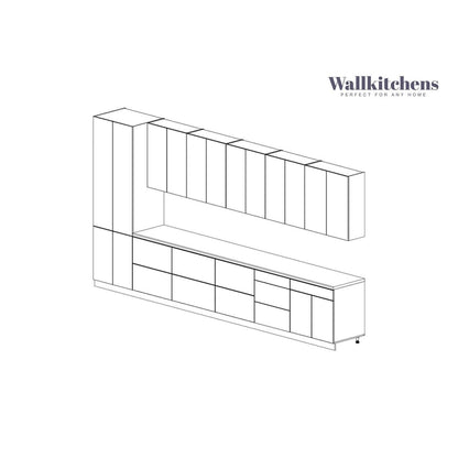 Kitchen Celestial Collection Natural Teak & Black Color Base Size 15Ft Wide - 182x24