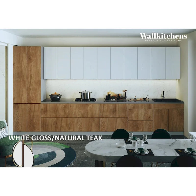 Kitchen Celestial Collection Natural Teak & Black Color Base Size 15Ft Wide - 182x24