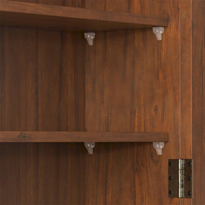 24.8Glass Door Vintage Double Door Wall Cabinet with Three Tiers