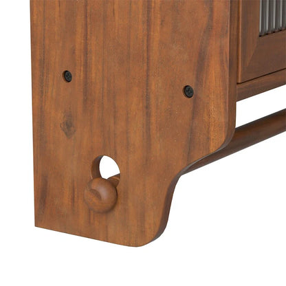 24.8Glass Door Vintage Double Door Wall Cabinet with Three Tiers