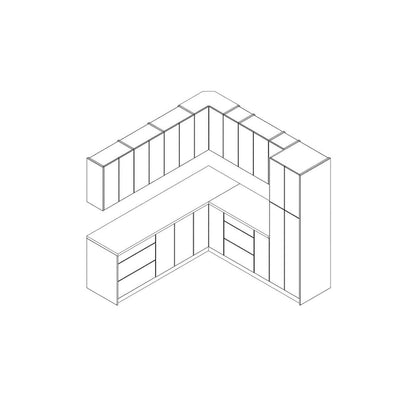 Kitchen Urban Collection Natural Teak & Black Color Base Size 8x8Ft Wide - 96x96