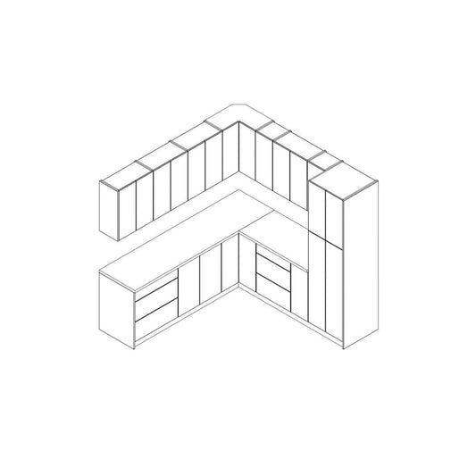 Kitchen Urban Collection Natural Teak & Black Color Base Size 8x8Ft Wide - 96x96