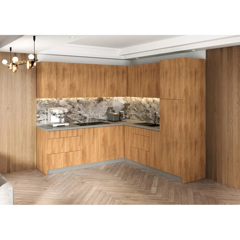 Kitchen Urban Collection Natural Teak & Black Color Base Size 8x8Ft Wide - 96x96