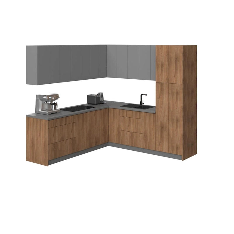 Kitchen Urban Collection Natural Teak & Black Color Base Size 8x8Ft Wide - 96x96