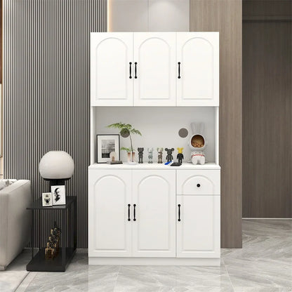 Kitchen Pantry Storage Cabinet with Microwave Oven Countertop