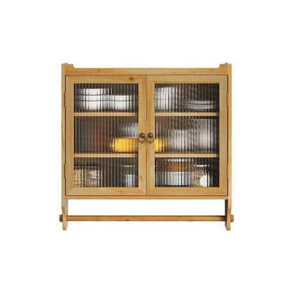 Glass Door Vintage Double Door Wall Cabinet