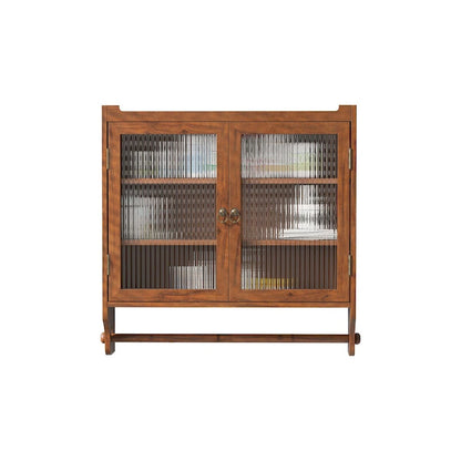 Glass Door Vintage Double Door Wall Cabinet