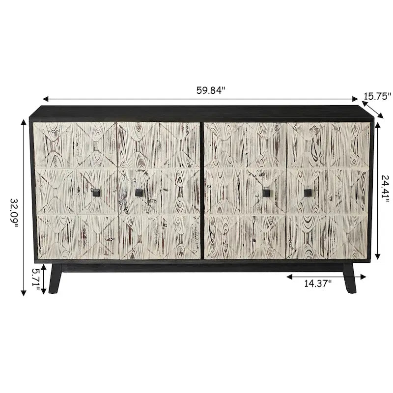59.84 4 Doors Vintage Sideboard