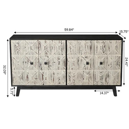 59.84 4 Doors Vintage Sideboard