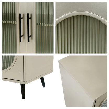 Wood Storage Cabinet with Doors and Adjustable Shelves