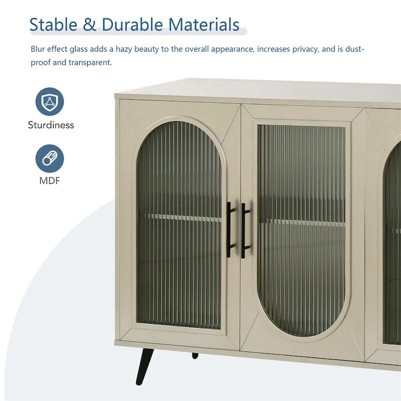 Wood Storage Cabinet with Doors and Adjustable Shelves