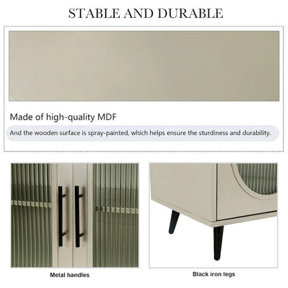 Wood Storage Cabinet with Doors and Adjustable Shelves