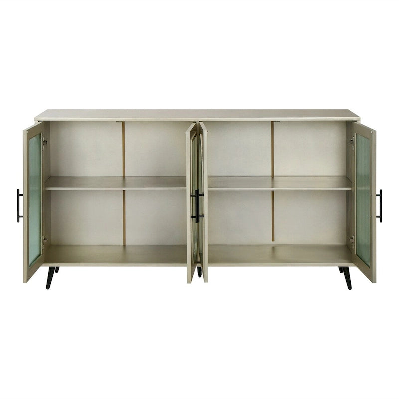 Wood Storage Cabinet with Doors and Adjustable Shelves