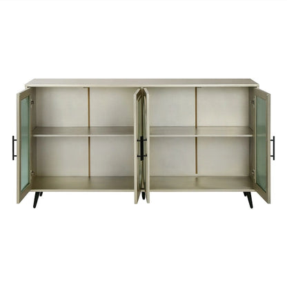 Wood Storage Cabinet with Doors and Adjustable Shelves