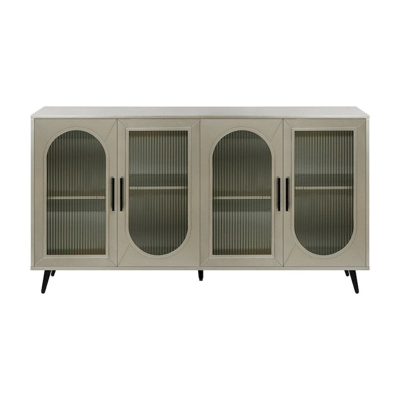 Wood Storage Cabinet with Doors and Adjustable Shelves