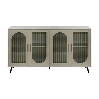 Wood Storage Cabinet with Doors and Adjustable Shelves