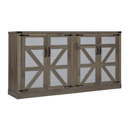 Barn Door Rustic Style Storage Cabinet