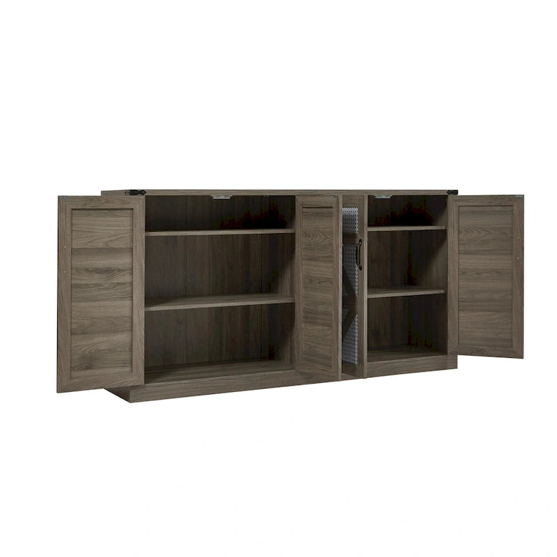 Barn Door Rustic Style Storage Cabinet