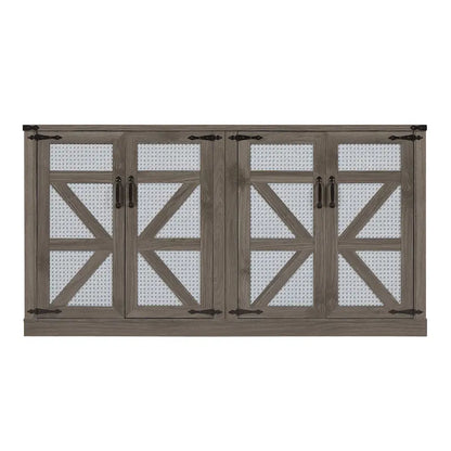 Barn Door Rustic Style Storage Cabinet