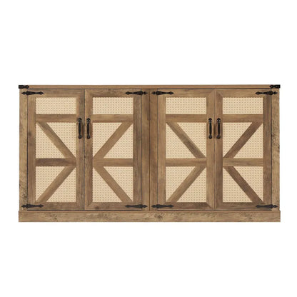 Barn Door Rustic Style Storage Cabinet