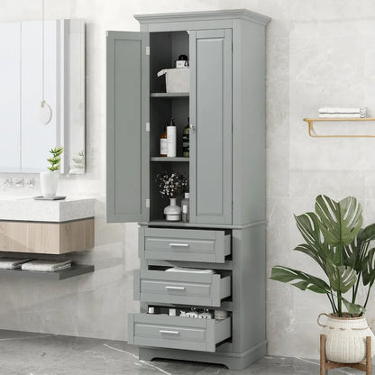 Tall Storage Cabinet with Three Drawers