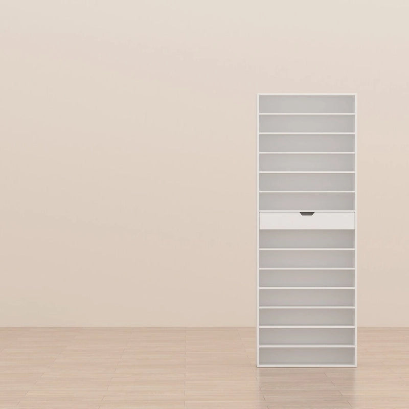 Versatile Storage Solution White Shoe Cabinet for Flats Boots 78.18H