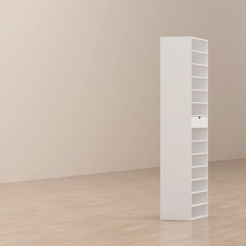 Versatile Storage Solution White Shoe Cabinet for Flats Boots 78.18H