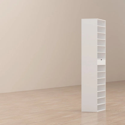 Versatile Storage Solution White Shoe Cabinet for Flats Boots 78.18H