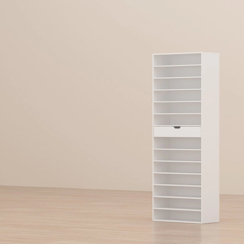 Versatile Storage Solution White Shoe Cabinet for Flats Boots 78.18H