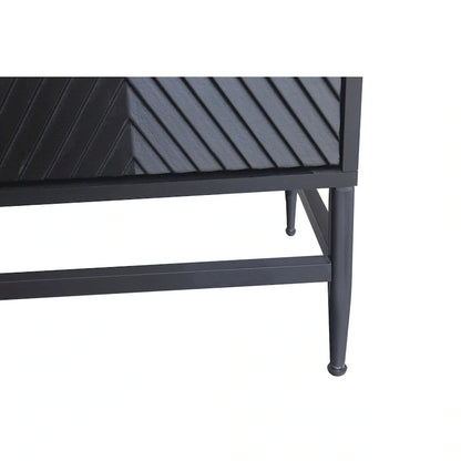 Accent Black Lacquered 4 Door Wooden Cabinet Sideboard Buffet Server Storage Cabinet, for Living Room,Office, Kitchen