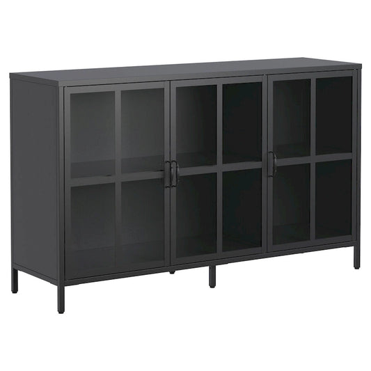 Sideboard Buffet Cabinet with Storage Steel Storage Cabinet ,Adjustable Feet,Glass Doors,Large Capacity Organizer