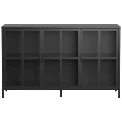 Sideboard Buffet Cabinet with Storage Steel Storage Cabinet ,Adjustable Feet,Glass Doors,Large Capacity Organizer