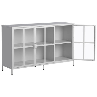 Sideboard Buffet Cabinet with Storage Steel Storage Cabinet ,Adjustable Feet,Glass Doors,Large Capacity Organizer
