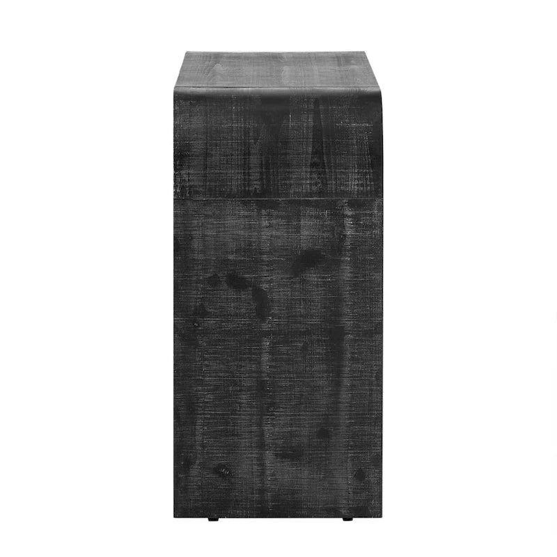 Retro Minimalist Curved Sideboard w/Gold Handles & Adjustable Dividers