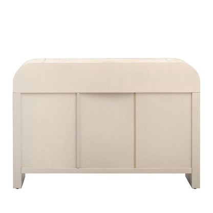 Retro Minimalist Curved Sideboard w/Gold Handles & Adjustable Dividers